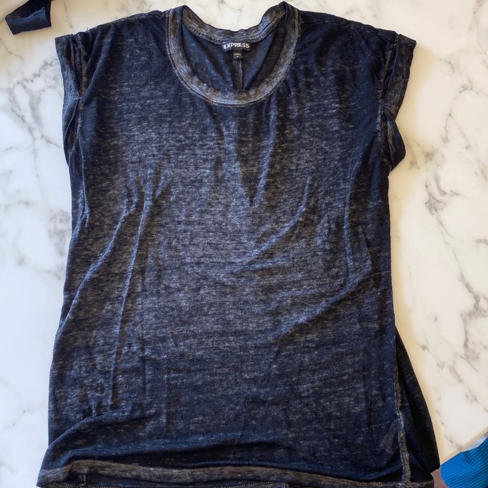 Express Black Burnout Tee, Size S
